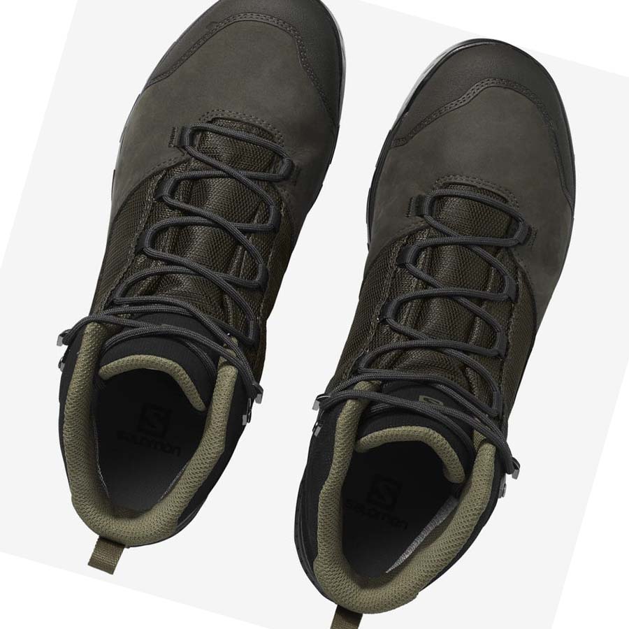 Tenis Senderismo Salomon OUTWARD GORE-TEX Hombre Negros Verde Oliva | MX 3606HAP